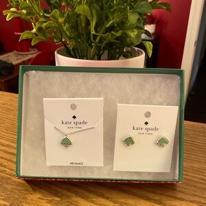 Kate Spade Green Necklace and Earrings Set